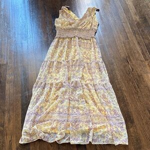 Taylor Floral Yellow and Purple Women's Maxi Dress